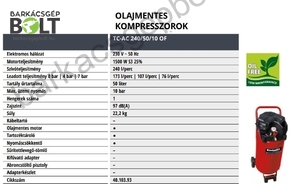 Einhell TC-AC 240/50/10 OF elektromos kompresszor (4010393)