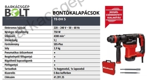 Einhell TE-DH 5 elektromos bontókalapács (4139135)