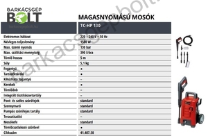 Einhell TC-HP 130 elektromos magasnyomású mosó (4140750)