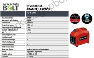 Einhell TC-IG 2000 benzinmotoros áramfejlesztő (4152590)