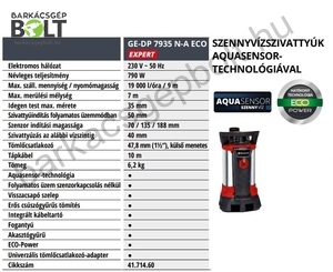 Einhell GE-DP 7935 N-A ECO elektromos szennyvízszivattyú (4171460)