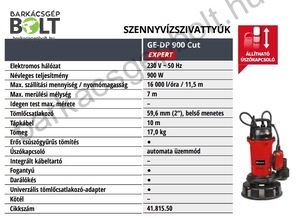 Einhell GE-DP 900 Cut elektromos szennyvízszivattyú (4181550)