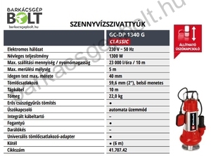 Einhell GC-DP 1340 G elektromos szennyvízszivattyú (4170742)