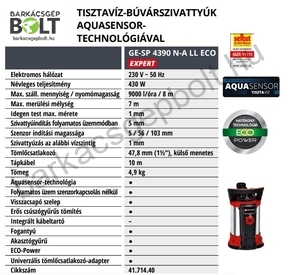 Einhell GE-SP 4390 N-A LL ECO elektromos vízmentesítő szivattyú (4171440)