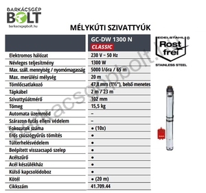 Einhell GC-DW 1300 N elektromos búvárszivattyú (4170944)