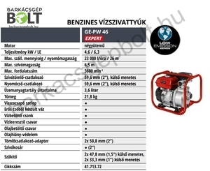 Einhell GE-PW 46 benzinmotoros szivattyú (4171372)