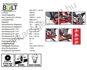 Einhell TC-SM 2131/2 Dual elektromos gérvágó fejező fűrész (4300390)