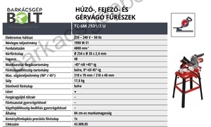 Einhell TC-SM 2531/2 U elektromos gérvágó fejező fűrész (4300805)