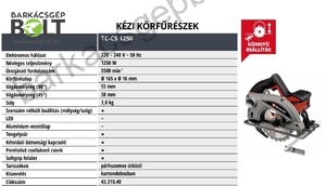 Einhell TC-CS 1250 elektromos kézi körfűrész (4331040)