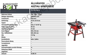 Einhell TC-TS 254 U elektromos asztali körfűrész (4340510)