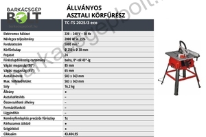 Einhell TC-TS 2025/3 eco elektromos asztali körfűrész (4340495)