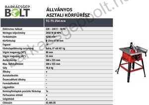 Einhell TC-TS 254 eco elektromos asztali körfűrész (4340505)