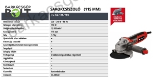 Einhell TC-AG 115/750 elektromos sarokcsiszoló (4430960)