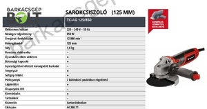 Einhell TC-AG 125/850 elektromos sarokcsiszoló (4430971)