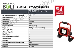 Einhell TC-CL 18/1800 LI-Solo akkus lámpa (4514115)