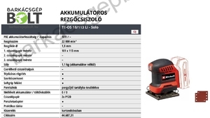 Einhell TE-OS 18/113 Li-Solo akkus rezgőcsiszoló (4460731)