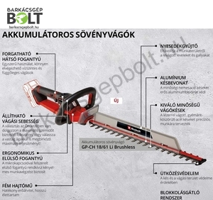 Einhell GP-CH 18/61 Li BL-Solo akkus sövényvágó (3410935)