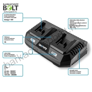 Graphite 58G085 töltő 2X3A